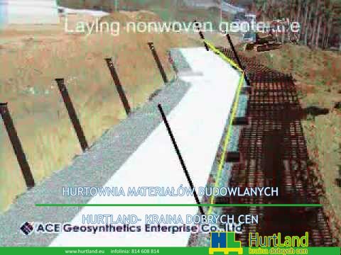 Geosyntetyki – Budowa ścianki oporowej wzmocnionej owiniętym (animacja 2D) – Geosyntetyki ACE